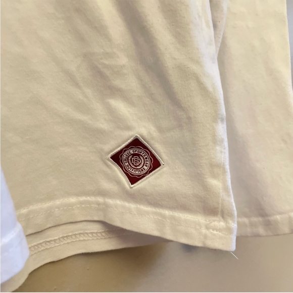 SuperDry White & Orange Graphic Long Sleeve Crewneck Cotton Tee - Size Medium - Picture 9 of 16